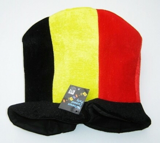 Mega chapeau haut noir-jaune-rouge